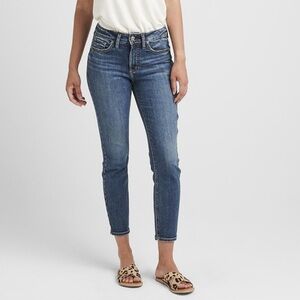 Silver Jeans Suki Skinny Crop Women's Deep Indigo Cropped Jeans